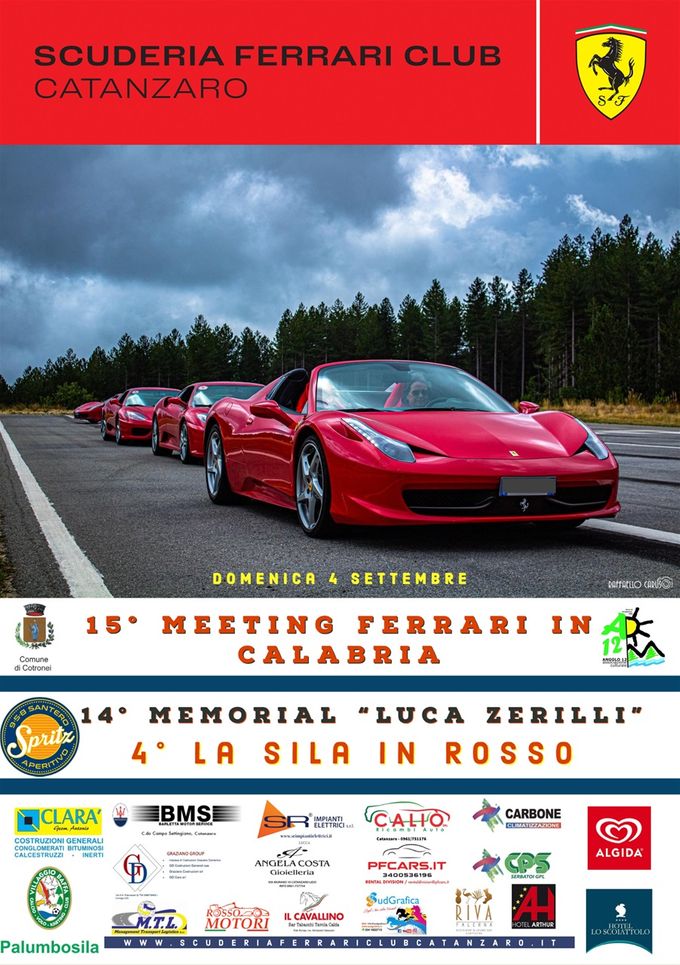 15° MEETING FERRARI IN CALABRIA - 14° MEMORIAL LUCA ZERILLI - 4° LA SILA IN ROSSO